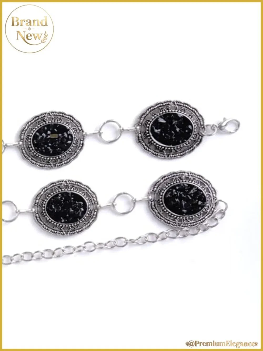 Western Concho Chain Belt Metal Acrylic Waist Chain for Dresses Jeans